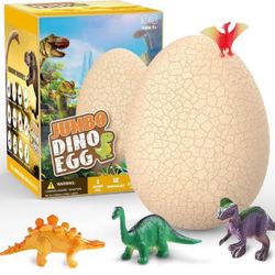 Brandnew  Easter Jumbo Dino Eggs Dig Kit, Dino Toys for Kids with 12 Different Dinosaurs in Giant Egg, Easter Party Favor Basket Stuffers Toy Birthday