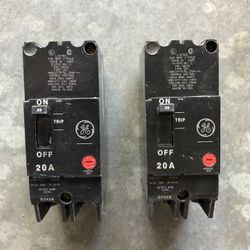 GE Type TEY220 Breaker 2 Pole 20 Amp Bolt On