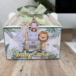 Safari Baby Shower Favor Boxes Personalized 