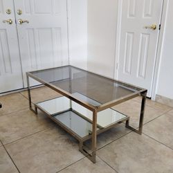 Beautiful Chrome and Glass Coffee Table