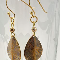 Hand Made Gold Teardrop Earrings 