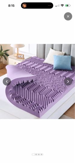MUXHOMO 3 Inch 7-Zone Twin XL Mattress Topper, Egg Crate Memory Foam Mattress Topper Twin XL Size for Back Pain, Lavender Cooling Gel Infused Bed Pad,