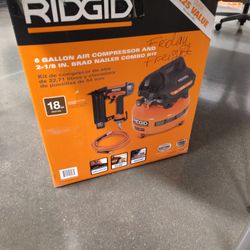 6 Gallon Air Compressor And 2-1/8 In. Brad Nailer Combo Kit