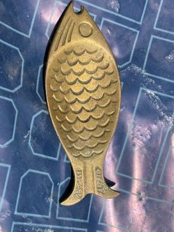 Vintage Brass Fish Trinket Dish / Ashtray 6.25” Long