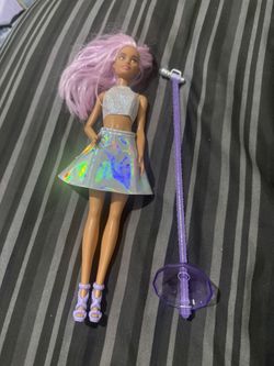 Barbie You Can Be Anything Pop Star Doll with Microphone & Stand FXN98 Purple