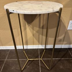 Beautiful Marble And Gold Side Table