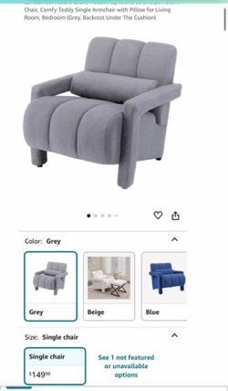 Comfy gray chair w/pillow