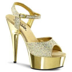 Pleaser Shoes! Gold Chrome Size 10