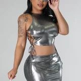  Giti Galactic Baddie Skirt Set L/ SILVER