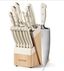 CAROTE 14-Piece Knife Set with Wood Block