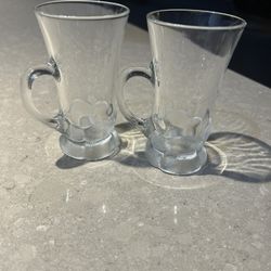 Glass coffee 2 cups Can be used for cold and hot drinks  New condition  Made in Japan 
