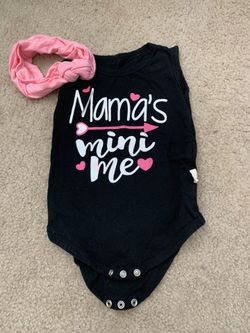 Girls matching onesie and headband