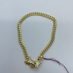 Gold 14K Bracelet Miami Cuban New  