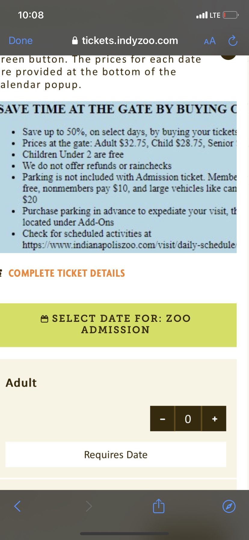Zoo Tickets 