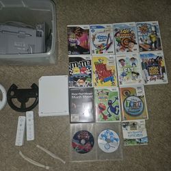 Nintendo Wii With Games And 2 Controllers 