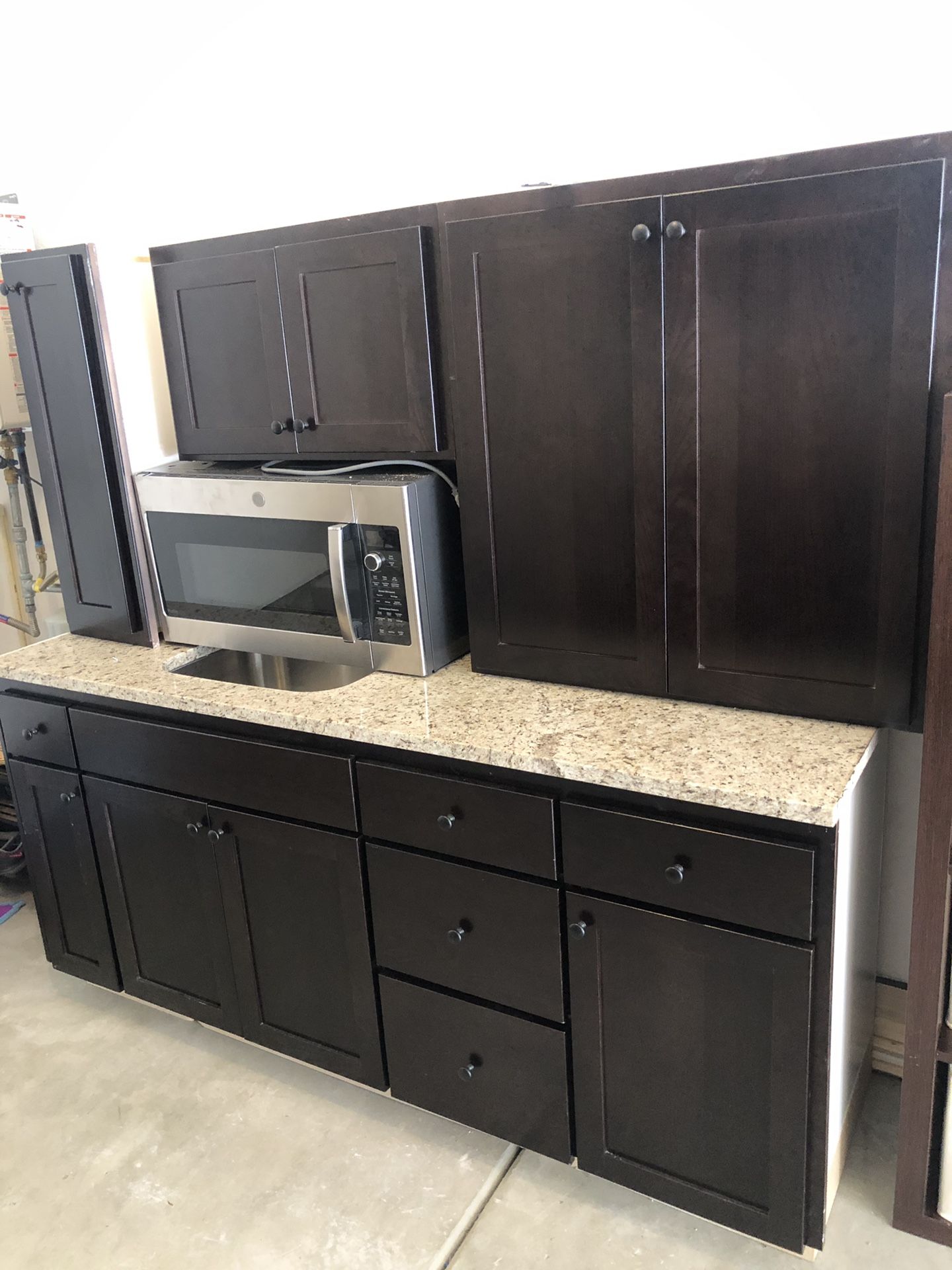 Brand new kitchen cabinets with granite and microwave for sale