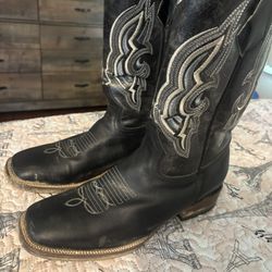 Black Square Toed Boots 