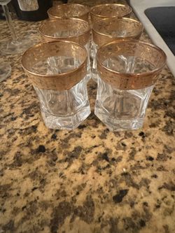 Glass shots with gold trim