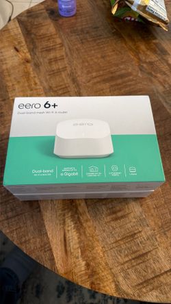 eero 6+ Mesh Wi‑Fi 6 Router – Gigabit Speeds – 160 MHz – 1,500 sq ft Coverage – NEVER USED