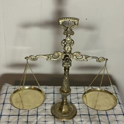 Vintage Brass Scale Of Justice Pure Brass