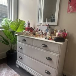 White Dresser And Mirror
