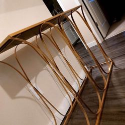 Mirrored And Gold Metal Table