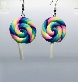 Colorful Swirl  Lollipop Earrings 