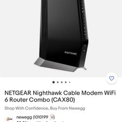 Netgear Nighthawk CAX80, WIFI 6 Router Combo, 6Gbps