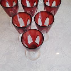 Vintage Cristal D'Arques Luminarc Ruby Red Drink Or Shot Glasses
