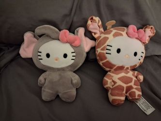 Hello Kitty Plush Lot of 2 Giraffe Elephant Costume