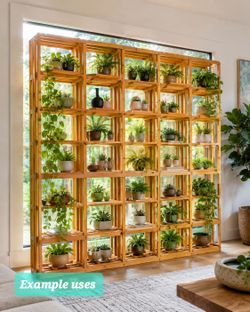Large Luxury Solid Wood Display Shelf - 83.5in x 77in x 13