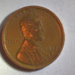 1917 D Lincoln Wheat Penny  