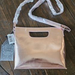 NWT T-Shirt & Jeans Pink Glam Clutch w/ Removable Strap, Hand Shoulder Bag Purse