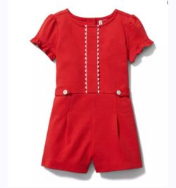Janie And Jack RIC RAC PUFF SLEEVE ROMPER