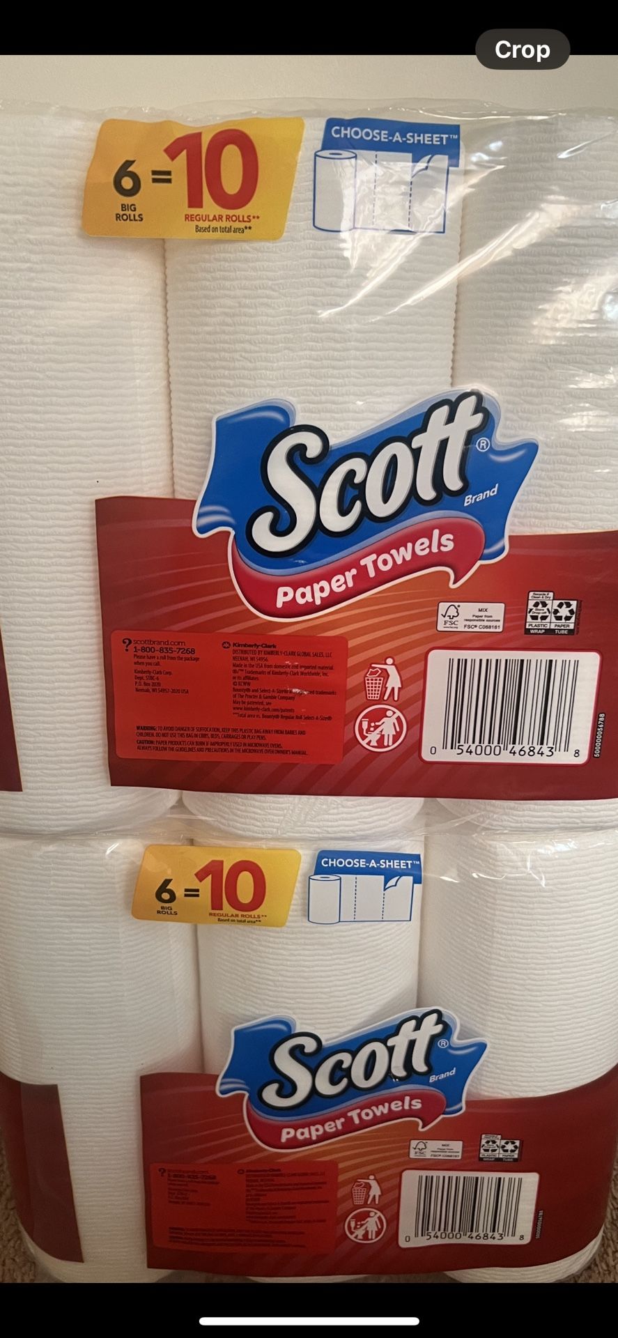 Scott Paper Towels 6 Big Rolls  2/$12