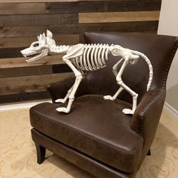 2 Headed Skeleton Dog led Eyes & Scary Barking W/mouth Moving