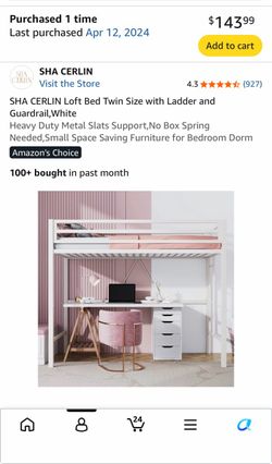 Metal loft bed frame size Twin