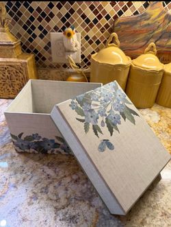 Blue Floral Decorative Storage Box