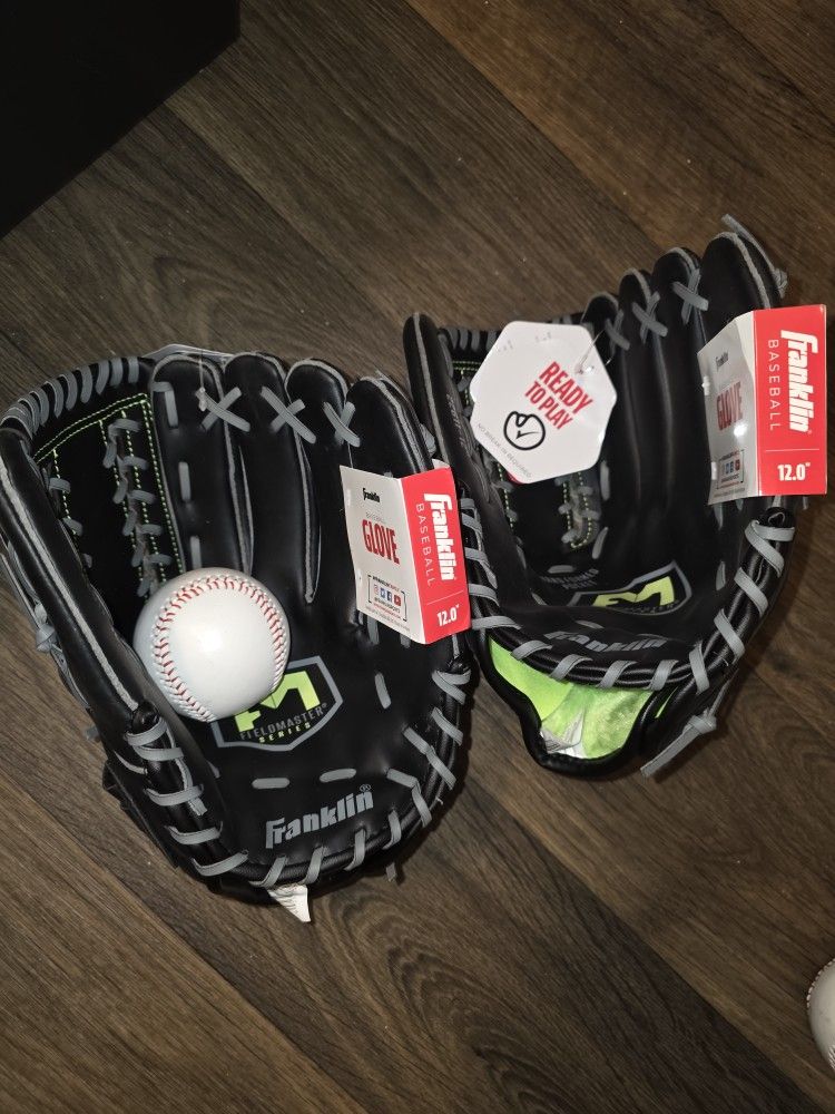 Franklin 12" Set Of Two Baseball Gloves