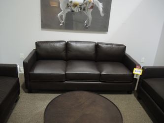 Rocky Mountain Leather Leather Track Arm Sofa