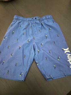 Hurley Kids Boy's Pineapple/Toucan Pull-On Boardshorts in blue sz L