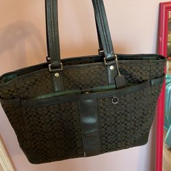 Brown and Black Coach Large Purse