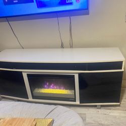 Electric Fireplace w speakers and storage