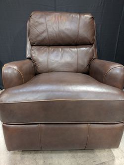 Plush Brown Upholstered Rocker Recliner Chair
