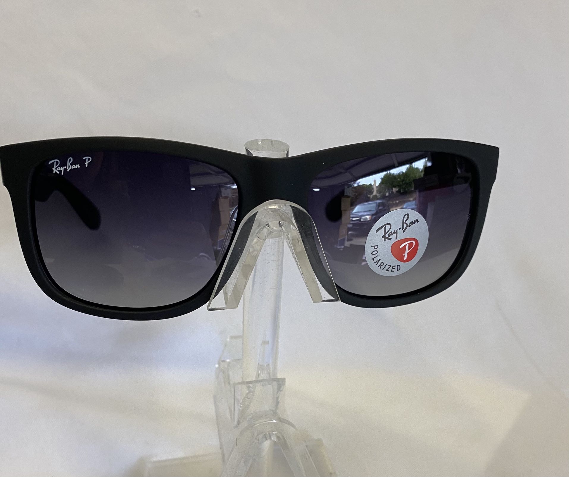 New Ray-Ban Justin Wayfarer POLARiZED RB4165 622/T3 Black/Grey 