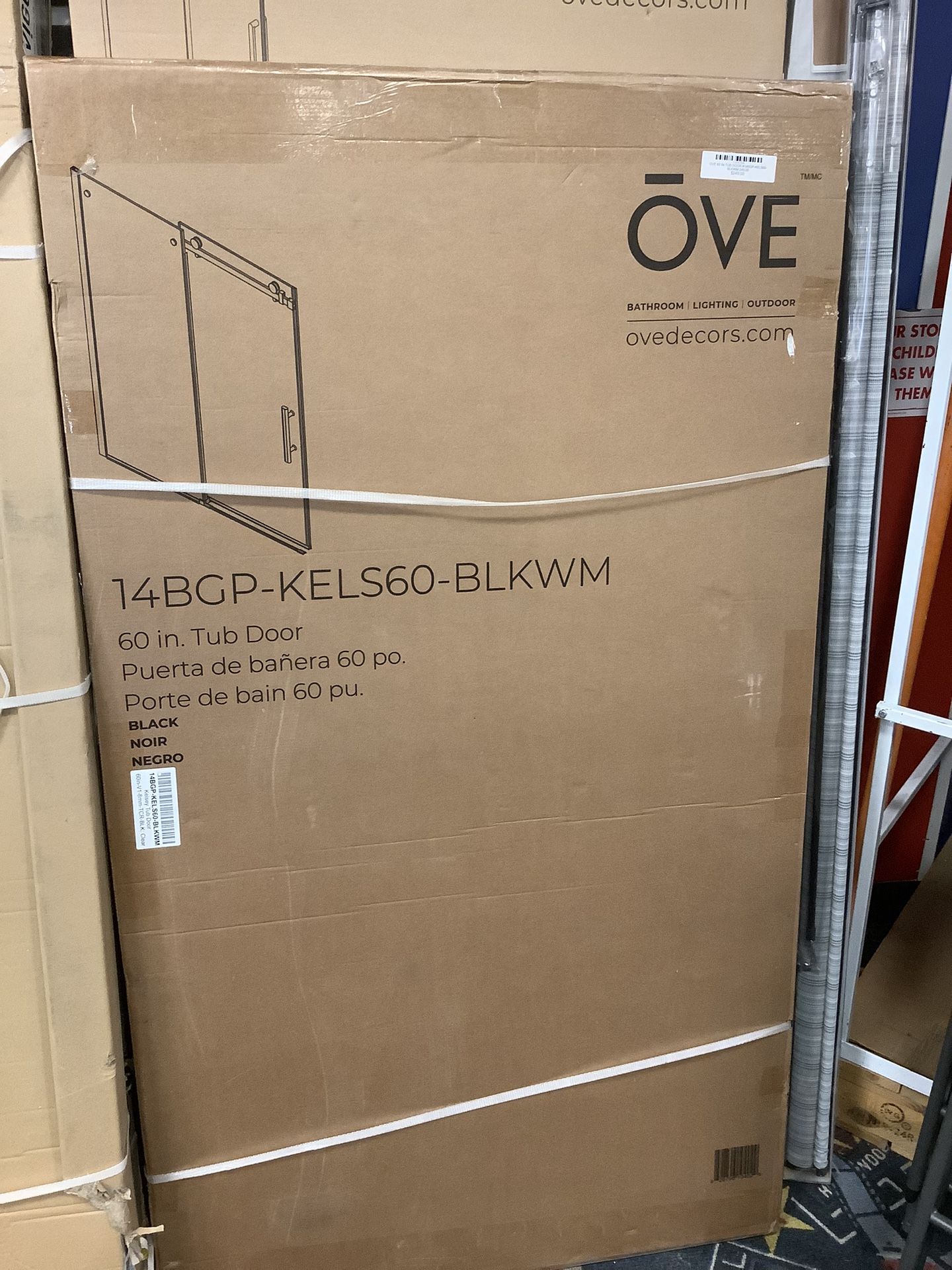 OVE 60 inch tub door #14BGP-KEL560-BLKW 