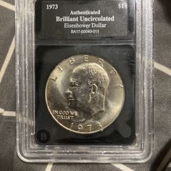 1973 brilliant uncirculated eisenhower silver dollar