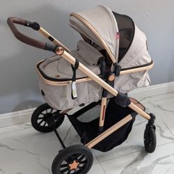 Brand New baby stroller Gold rose And  Black