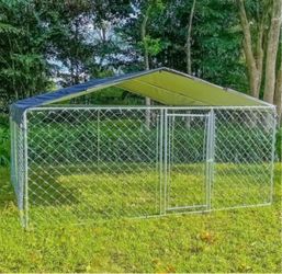 new in a box 10ft × 10ft Dog Kennel Outdoor Metal Playpen Large Dog Cages for Large Dogs Run Outside Exercise Pet Brand new still in the box (E651)