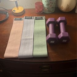 Set of 5 lb Dumbbells + Brand New Booty Bands (3-Pack)